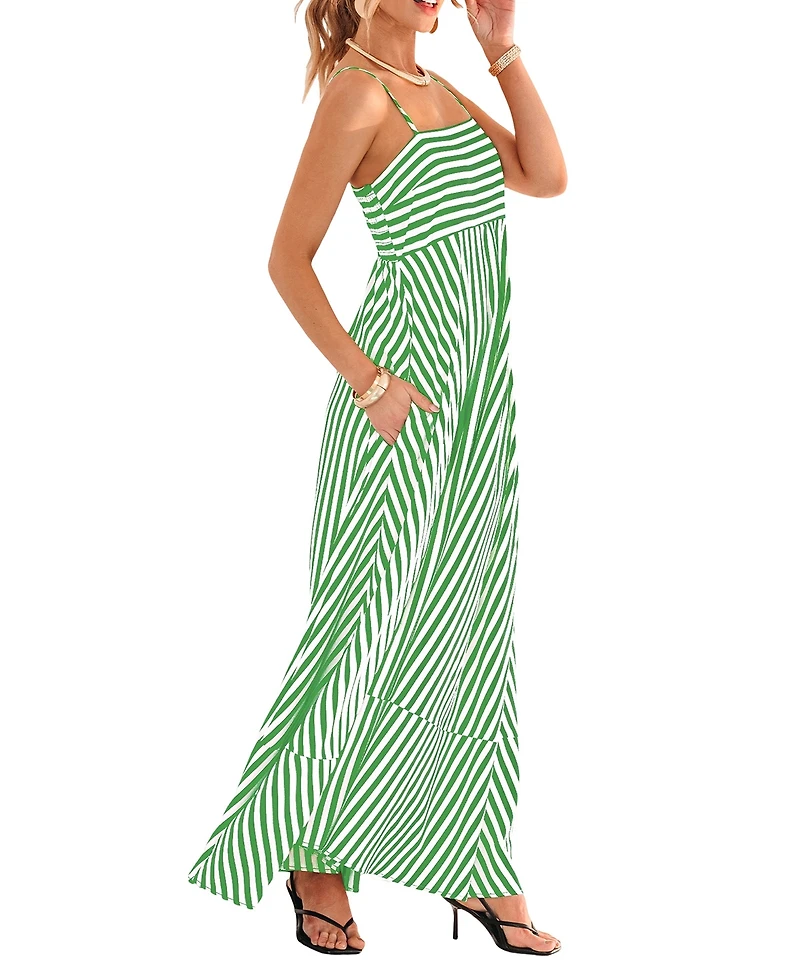 Cupshe Women's Subtle Lines Striped Maxi Beach Dress