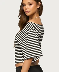 Edikted Women's Jadan Striped Off Shoulder Top