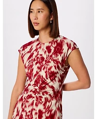 Whistles Women's Blurred Floral Crepe Dress