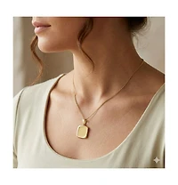 Curata Jewelry Solid 18k Yellow Gold Small Square St Christopher Pendant Necklace 13x10mm Pendant
