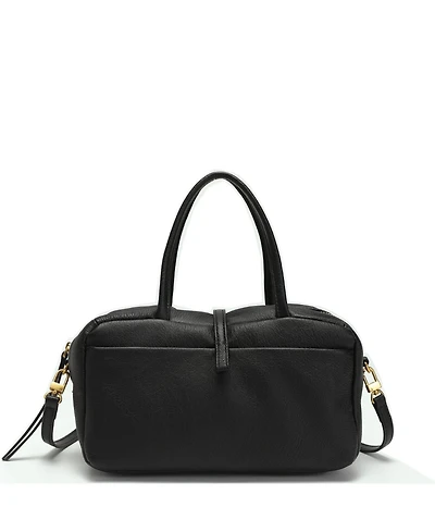 Susu Madison Soft Pebbled Leather Mini Top Handle Satchel Crossbody Bag Small Structured Camera Handbag