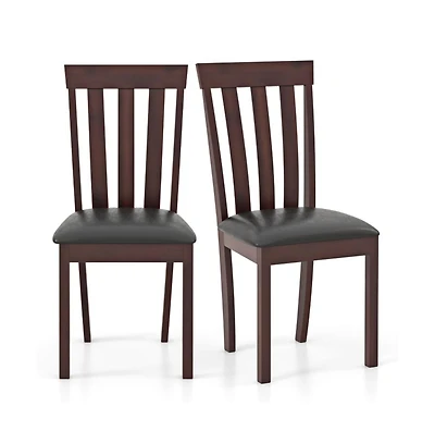 Slickblue Wooden Kitchen Dining Chairs Set of 2 with Upholstered Seat