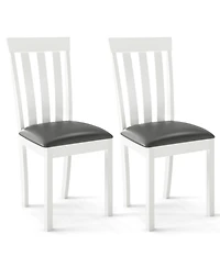 Slickblue Wooden Kitchen Dining Chairs Set of 2 with Upholstered Seat