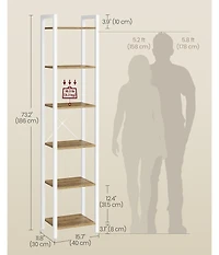 Slickblue 6 Tier Bookshelf Storage Organizer for Home Office Display