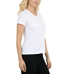 Galaxy By Harvic Women's Divatee Relaxed Fit V-Neck Short Sleeve T-Shirt