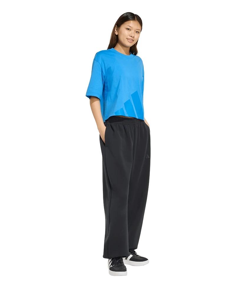 adidas Women's Cotton Logo Boxy Short-Sleeve T-Shirt
