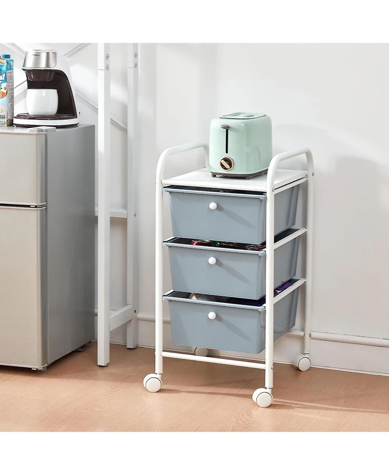 DormCo Suprima Storage Carts - 3 Drawer Shelf