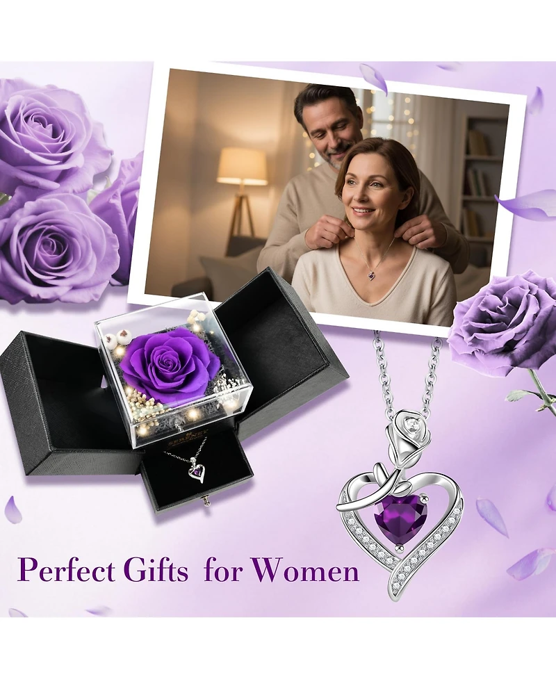 Gnuadz Preserved Rose Necklace Gift For Her