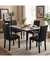 Slickblue Dining Chair Set of 4 with Solid Rubber Wood Frame Legs