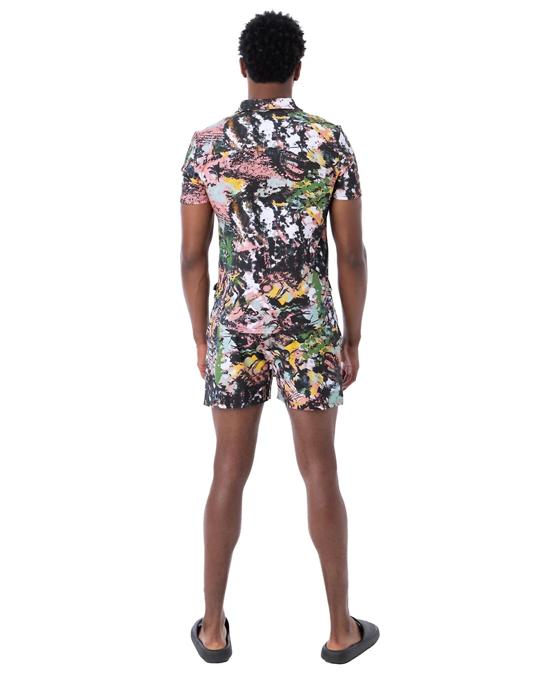 Dai Moda Men's Short Sleeve Button Up Shirt