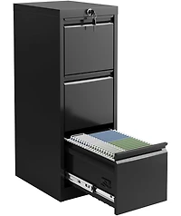 gaomon 3 Drawer Metal File Cabinet, Vertical File Cabinet with Lock, Heavy Duty Storage for Letter/Legal/A4/F4 Documents, Easy Assembly