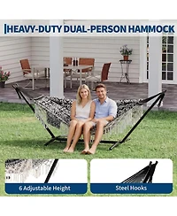 gaomon 450 Lbs Capacity Portable Double Hammock with Stand for Outdoor Patio Backyard Poolside