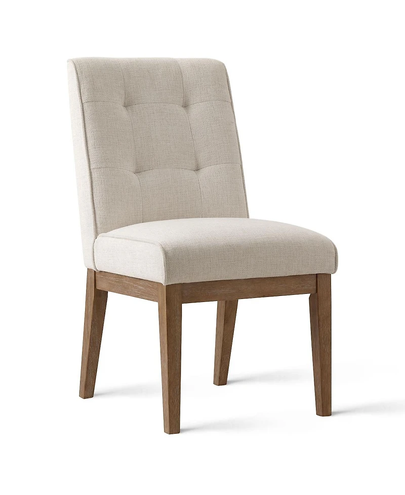 Maison Boucle abric Upholstered Dining Chairs Set of 2, High Back, Solid Wood