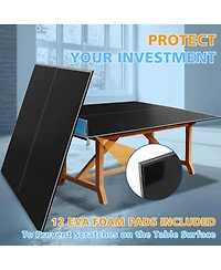 Rainsken 8.5FT Mid-Size Ping Pong Conversion Top, Foldable and Portable Tennis Table Top with Net, Single Side Upright for Indoor Games