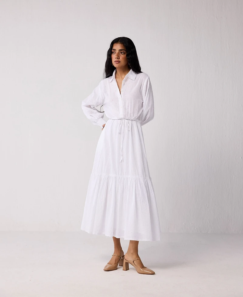 Reistor Women's Reisto Embroidered Flowy Tiered Maxi Dress