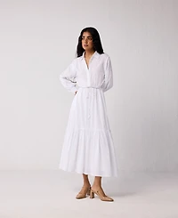 Reistor Women's Reisto Embroidered Flowy Tiered Maxi Dress