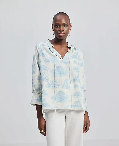 Reistor Women's Relaxed-fit Shirt with Drawstring Animal Print