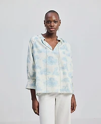 Reistor Women's Relaxed-fit Shirt with Drawstring Animal Print