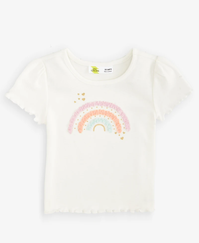 Epic Threads Toddler Girls' 12M-5T Rainbow Elevated Ribbed T-Shirt, Macy's Exclusive