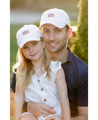 Bits & Bows Bits and Bows Baby Girls American Flag Bow Baseball Hat