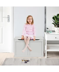 Gouun Safety Hinge Wooden Toy Storage Chest Organizer, 28 x 16 x 17 in