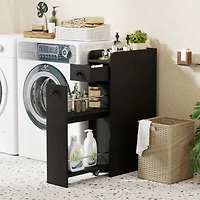 Gymax Small Bathroom Storage Cabinet 4-Tier Narrow Toilet Side Storage Cabinet