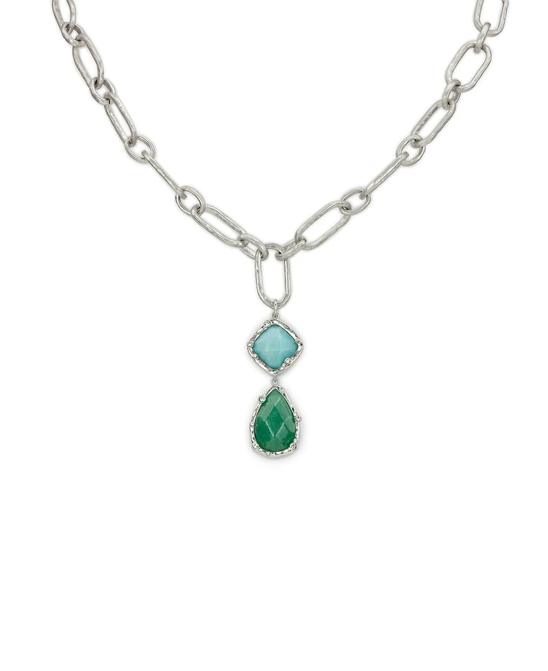 Patricia Nash Rhodium-Plated Double Drop Necklace