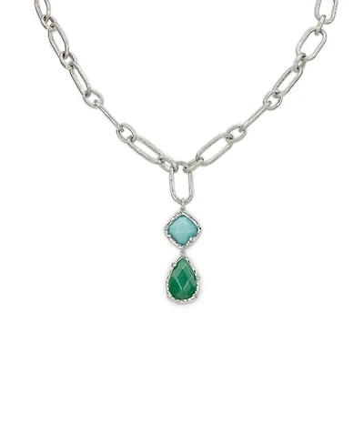 Patricia Nash Rhodium-Plated Double Drop Necklace