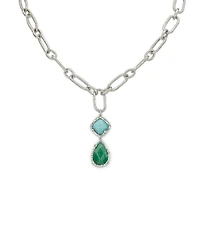 Patricia Nash Rhodium-Plated Double Drop Necklace