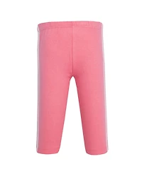 Hudson Baby Toddler Girls Cotton 4 Pieces Pants and Leggings, Conch Shell Begonia.