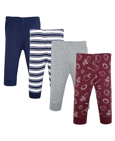 Hudson Baby Toddler Boys Cotton Pants and Leggings, Varsity Sports Stripe
