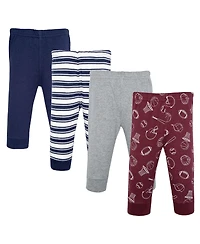 Hudson Baby Toddler Boys Cotton Pants and Leggings, Varsity Sports Stripe