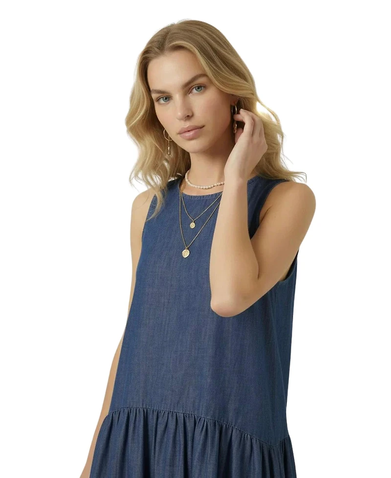 Modenaire Women's Linnea Sleeveless Drop-Waist Midi Dress