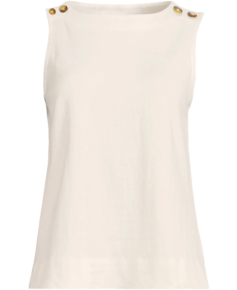 Lands' End Plus Mariner Button Shoulder Tank