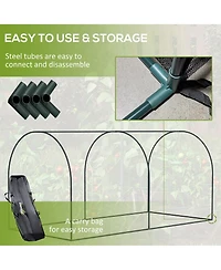 Outsunny 8 x 4ft Crop Cage with Two Zippe Doors and Storage Bag,