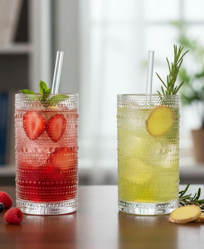 The Wine Savant Hobnail Highball Glasses, Set of 12
