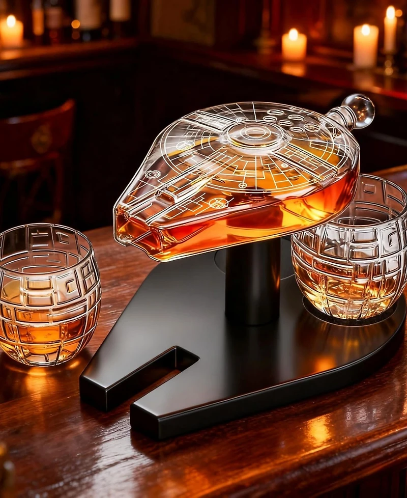 The Wine Savant Galactic Cruiser 4-Pc. Whiskey Decanter Set
