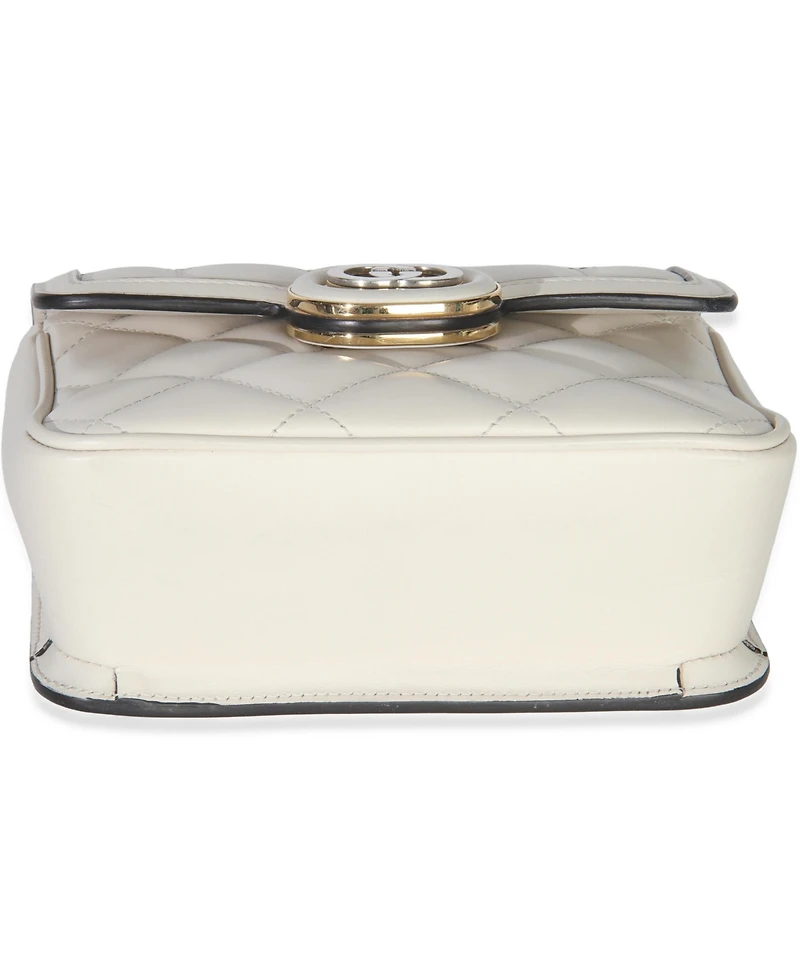 Pre-Owned Gucci White Quilted Calfskin Mini Deco Chain Bag