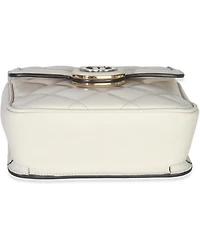 Pre-Owned Gucci White Quilted Calfskin Mini Deco Chain Bag