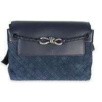 Pre-Owned Bottega Veneta Neptune Intrecciato Suede Andiamo Messenger Bag