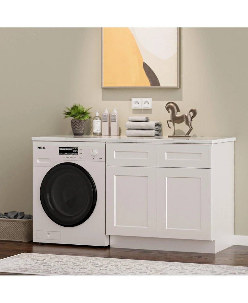Busdays 36 Inch Shaker Sink Base Cabinet 24 Inch Deep 2 Door Ready to Assemble for Kitchen Bathroom Countertop Not Included