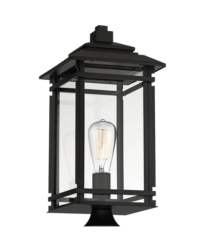 John Timberland Mission Outdoor Post Light Fixture Metal 19.5 inch Clear Glass for Exterior House Porch Patio Deck Home