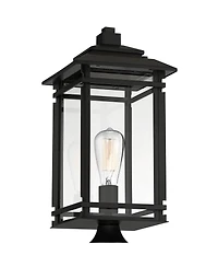 John Timberland Mission Outdoor Post Light Fixture Metal 19.5 inch Clear Glass for Exterior House Porch Patio Deck Home