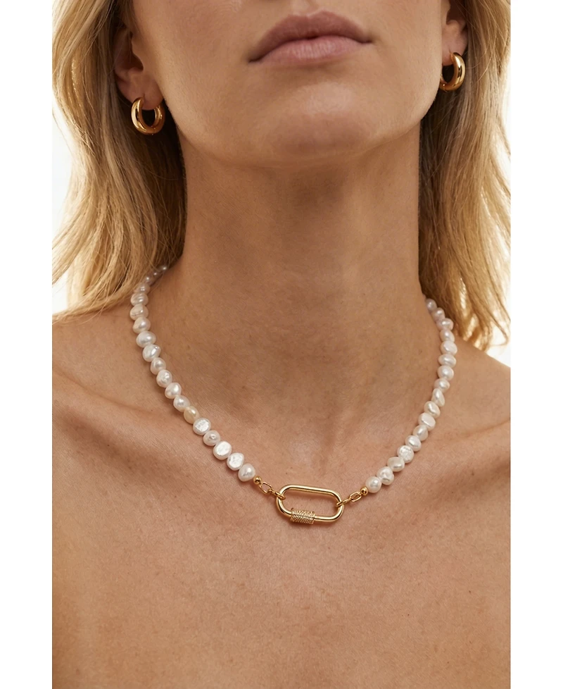 Joey Baby Freshwater Pearl Gold-Tone Layered Necklace And Huggie Earring Set