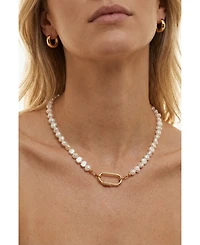 Joey Baby Freshwater Pearl Gold-Tone Layered Necklace And Huggie Earring Set
