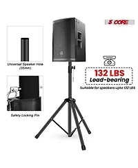 5 core Speaker Stands Pair Adjustable 54 Inch Tripod 132 lbs Capacity 35mm Mount for Dj Pa Use