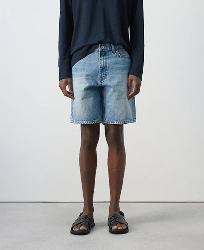 Mango Men's Straight-Fit Denim 8.86" Bermuda Shorts