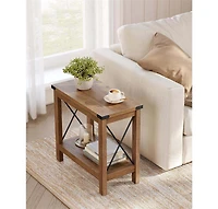 Slickblue Side Table with Bottom Shelf Storage for Living Room Bedroom