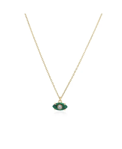 The Lovery Malachite Evil Eye Necklace 14K