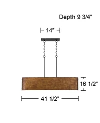 Possini Euro Design Julian 41 1/2" Farmhouse Rustic Pendant Chandelier Ceiling Light Fixture Dining Room Over Table Kitchen Island Linear Bronze